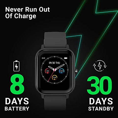 Image of Fire-Boltt SpO2 Full Touch 1.4 inch Smart Watch 400 Nits Peak Brightness Metal Body 8 Days Battery Life with 24*7 Heart Rate monitoring IPX7 with Blood Oxygen, Fitness, Sports & Sleep Tracking (Black)