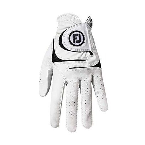 Image of FootJoy Women's WeatherSof Golf Glove, White Large, Worn on Right Hand