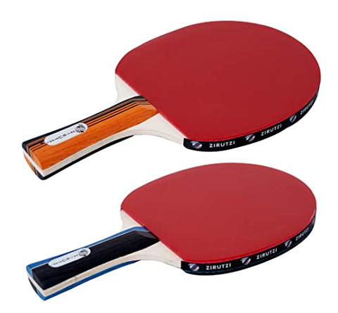 Image of ZIRUTZI Table Tennis Set with Retractable Ping Pong Net ‚ Table Tennis Paddles Set (4 Table Tennis Rackets) - 6 Ping Pong Balls - Premium Carrying Case - Complete Bundle Play Anywhere
