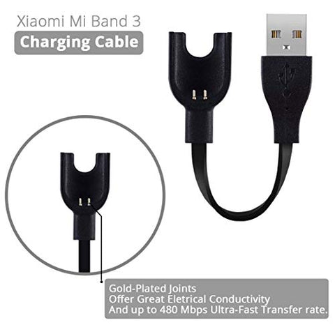 Image of Sounce Mi Band 3 / 3i USB Adapter Power Charger Charging Cable Dock Charger Compatible for Xiaomi Mi Band 4/3 /3i Smart Bracelet- Black