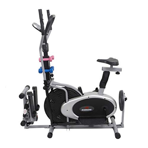 Image of Kamachi OB-330 Elliptical Orbitrack Bike (4 in 1) with Stepper, Twister & Dumbbells; Exercise Cycle; Cross Trainer
