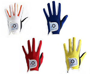 FINGER TEN Golf Gloves Kids Boys Girls Left Hand Right Value 2 Pack, Youth Junior Lh Rh Handed Golfer Glove Color White Red Blue, Fit 3-12 Years (X-Large Red, Left)