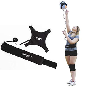Puredrop Volleyball Training Equipment Aid Great Trainer for Solo Practice of Serving Tosses and arm Swings Returns The Ball After Every Swing Adjustable Cord and Waist Length fits Any Volleyball