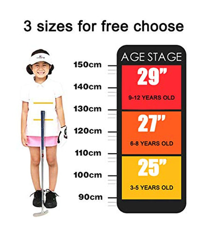 Image of Two Way Junior Golf Putter Kids Putter Both Left and Right Handed Easily Use 3 Sizes for Ages 3-5 6-8 9-12 (Silver Head+Blue Grip, 25 inch,Age 3-5)