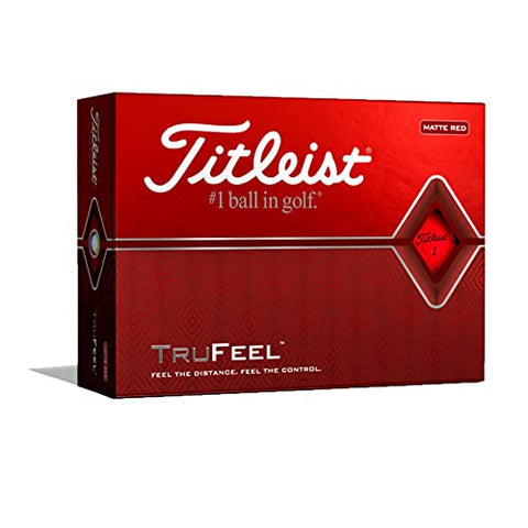 Image of Titleist TruFeel golf Balls, Matte Red, (One Dozen)