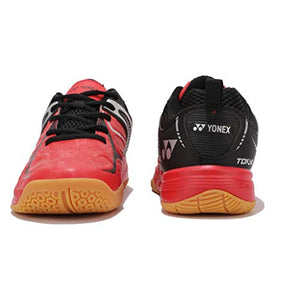 YONEX Unisex Non Marking Badminton Shoes (Tokyo Red, Black, UK 8)