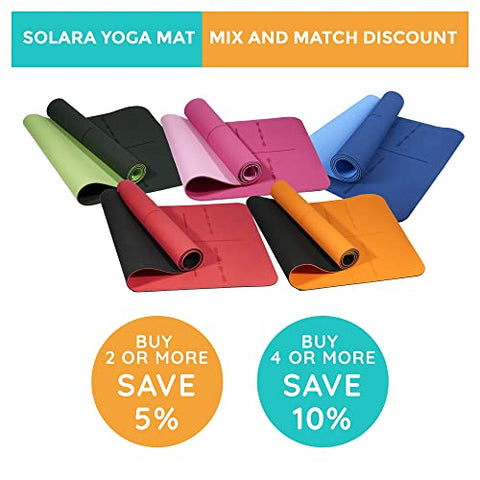 Image of SOLARA Premium Yoga Mat for Women Large, Eco Friendly Non Slip Yoga Mat for Women 6 feet, Non Slip Surface and Optimal Cushioning,72"x 26" | eBook 50 videos included (Fandango Pink & Light Pink)