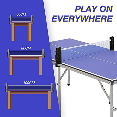 Image of Adhafera Ping Pong Net,Upgraded Protable Retractable Table Tennis Net for Dining Table,Family Competition and Garden Games (Black)