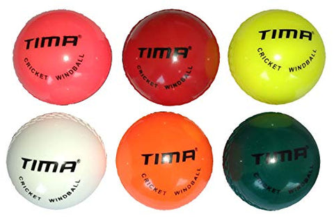 Image of Tima Wind Ball Cricket Ball - Size: Standard (Pack of 6, Multicolor)