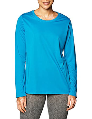 Hanes Women's Sport Cool Dri Performance Long Sleeve Tee, Underwater Blue, Medium