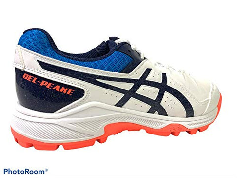 Image of ASICS Unisex-Adult Gel-Peake White/Peacoat Leather Cricket Shoes-10 UK (1113A023)