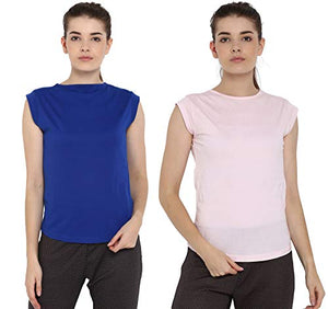 Ap'pulse Women's Cap Sleeve Tshirt(Pack of 2)