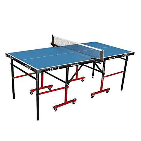 Fieldsheer DEUCE Mini Table Tennis Table 6*3 feet with 18 mm Both Side Laminated top and 50 mm Wheel (2 TT bat, 3 Balls and 1 Cover)