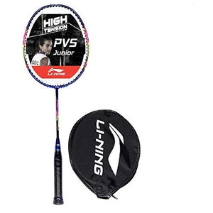 Li-Ning PVS-Junior - 903 Badminton Racquets with Head Cover Blend, Strung with Head Cover (Navy/Lime/Pink)