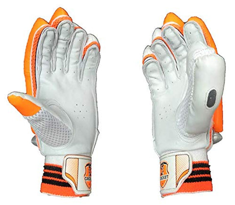 Image of HeadTurners Cricket Batting Gloves Right Hand - Elite (Orange) (Boys)