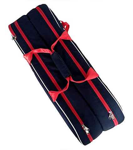 Image of Prokick 900D Polyester, Nylon Lining Double Zipper Badminton/Tennis Kit Bag with Shoe Compartment (Navy)