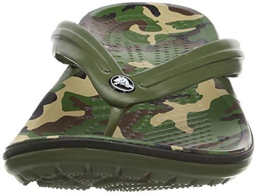 crocs Unisex Adult Crocband Printed Flip Army Green/Black Slipper