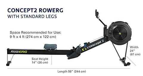 Image of Concept 1 Row Erg with PM5 (Standard Legs, Black)