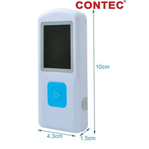 Image of CONTEC Portable ECG/EKG Monitor PC Software Electrocardiogram Bluetooth Heart Rate Beat LCD Monitor PM10