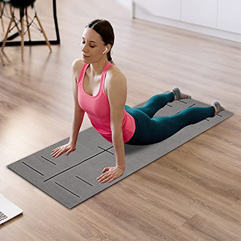 Image of Olivio Cotton Braided Yoga Mat, Non Slip Yoga Mat with Alignment Lines, Thick Exercise Mat Pilates Mat for Hot Yoga, Pilates, Gym and Floor Exercise - Size (72 x 24 Inch)