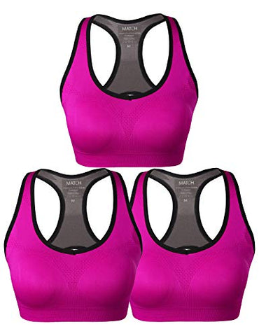 Image of Match Women Wirefree Padded Racerback Sports Bra for Yoga Workout Gym Activewear #0001, 1 Pack of 3(plum), M (32C, 32D, 34C, 34D, 36B, 36C)