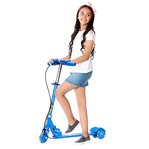 Tazomi Kids Road Runner Scooter, Skating Ride on, Scratch Free with 4 Adjustable Level Handlebar & Foldable Design Scooter for Kids Above 3 Years (Break Blue)