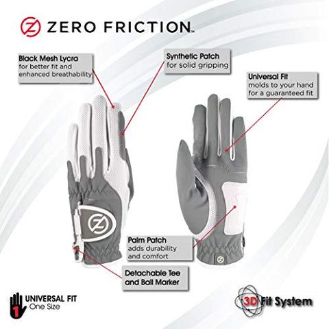 Image of Zero Friction Ladies Grey Synthetic Golf Glove, LH