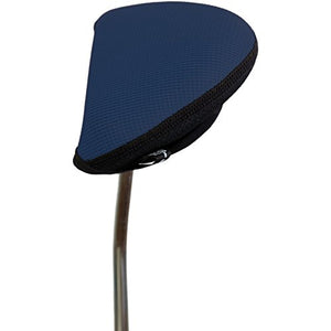 Stealth Club Covers 12060 Putter Oversize Mallet 2-Ball Golf Club Head Cover, Navy Solid/Trim of Black