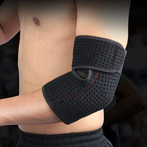 SKUDGEAR Adjustable Elbow Support Brace with Breathable Built-in Fixed Mesh for Pain Relief, Compression Support for Outdoor Sports, Gym, Workout (Free Size)