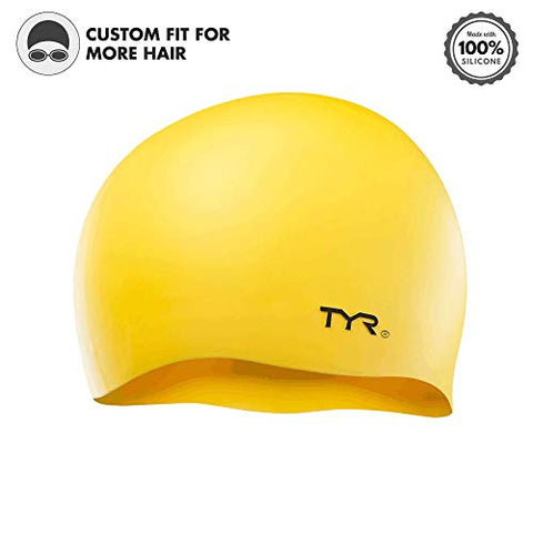 Image of TYR Blend Wrinkle-Free Silicone Adult Swim Cap (Yellow)