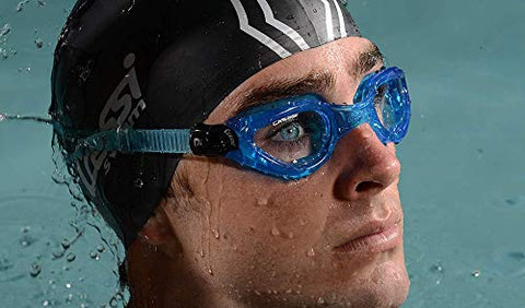 Image of Cressi Right Adult Swim Goggles for Men with Protective Case (Clear, Large)