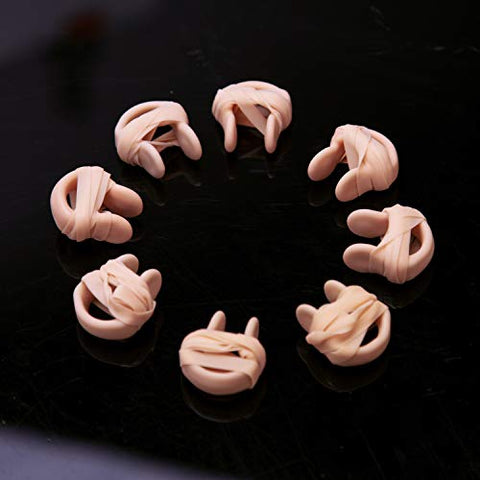Image of SAVITA Silica Gel Swimming Nose Clip Waterproof Nose Protector with Soft Elastic String for Kids and Adults, Beige(8 Pack)