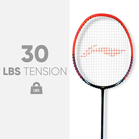 Image of Li-Ning Wind Lite 800 Carbon Fibre Strung Badminton Racket with Free Full Cover(Set of 1,Black/Orange)