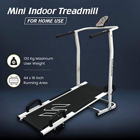 Image of Sparnod Fitness STH-500 Manual Treadmill Running Machine for Home Gym - Foldable, 120-kg Max User Weight (DIY Installation)