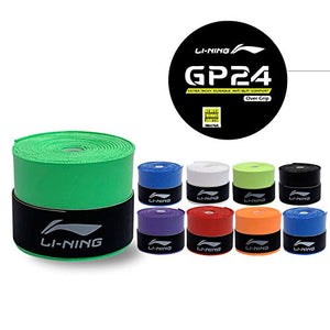 Li-Ning PU Polyurethane Badminton Replacement Grip Pack of 4 Grips (GP24 - Assorted Colour)