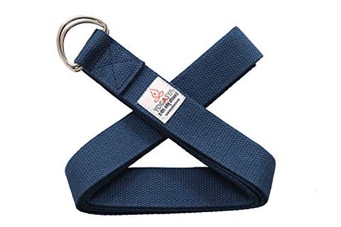 Image of Yogasya - Yoga Belt - 8 Feet Length - 1.5" Width - Yoga Props - for Safe, Perfect & Challenging Yoga Posture - Blue