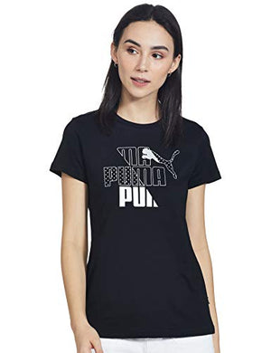 PUMA Women's Graphic Regular T-Shirt (84762501 Black XS)