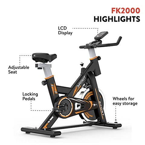 Image of Fitkit FK2000 Flywheel 13.22lbs, Max Weight 120kg Bluetooth Enabled Exercise Spin Bike with Free At Home Installation and Trainer Led Sessions by cult.sport