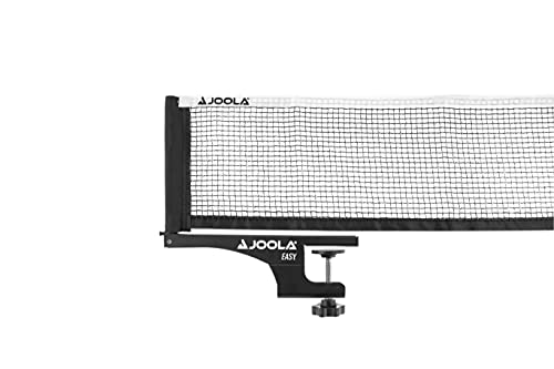 JOOLA Easy Competition Table Tennis Net and Post Set  - Portable and Easy Setup 72" Regulation Size Ping Pong Screw On Clamp Net