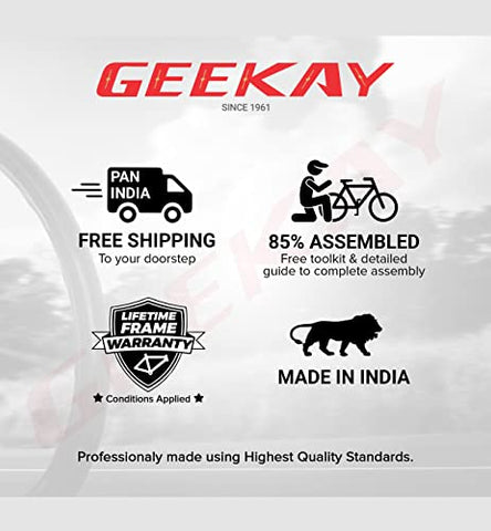Image of Geekay Billion 21 Speed Gear 17.00, steel Mountain Bike for Men and Women (Red/Black, 26" Wheel)