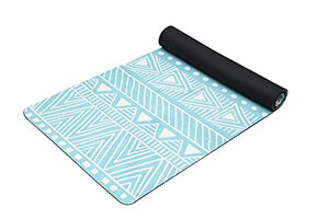 MOOR Premium Design Suede 72 x 24 Inch 6mm Tribal Print Yoga Mat Non Slip High Density Anti-Tear Fitness Exercise Floor Pilates Workout