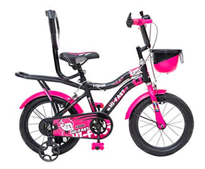 Hi-Fast 16 inch Kids Cycle for 5 to 8 Years Boys & Girls with Training Wheels & Carrier (KIDOZ-16T-Semi-Assembled)
