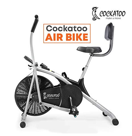 Image of Cockatoo AB06WBC Steel Exercise Bike with Moving Handle, Back Support and Adjustable Cushioned seat(DIY, Installation)