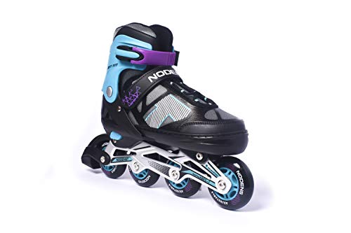 Nodens Adjustable Inline Skates Beginner Skates Fun Illuminating Roller Skates for All Boys and Girls (Medium)