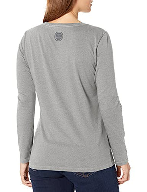 Life is Good Womens Long Sleeve Graphic T-Shirt Crusher Collection,Home,Heather Gray,X-Small