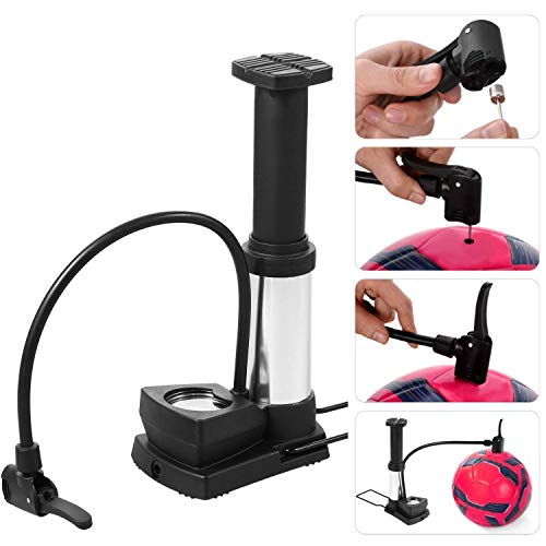 FILYT Portable Mini Bike Pump/Cycle Pump Foot Activated with Pressure Gauge Floor Bicycle Pump & Cycle Pump Bicycle Tire Pump for Road and Mountain Bikes Mat for Kitchen