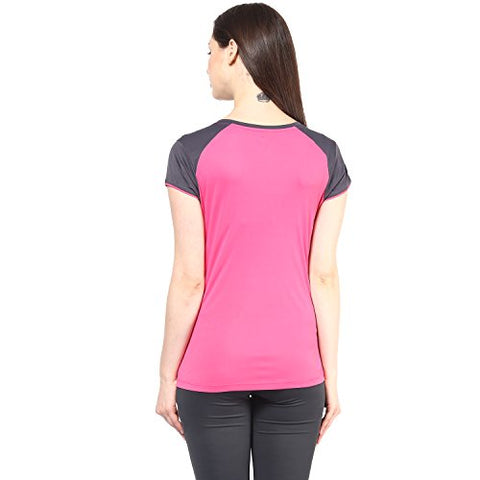 Image of berge' Ladies Polyester Dry Fit Western Shirts & Tshirts for Women, Quick Drying & Breathable Fabric, Gym Wear Tees & Workout Tops (Pink Colour)
