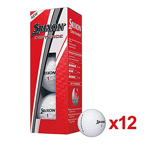 Image of Srixon 2019 Distance Soft Golf Balls Pack of 12 Balls (White)
