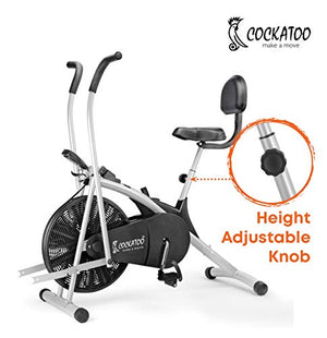 Cockatoo AB06WBC Steel Exercise Bike with Moving Handle, Back Support and Adjustable Cushioned seat(DIY, Installation)