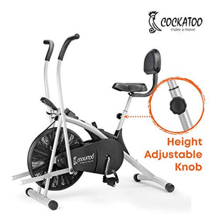 Cockatoo AB06WBC Steel Exercise Bike with Moving Handle, Back Support and Adjustable Cushioned seat(DIY, DO It Yourself Installation)